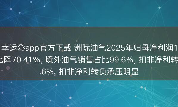 幸运彩app官方下载 洲际油气2025年归母净利润1.44亿元同比降70.41%, 境外油气销售占比99.6%, 扣非净利转负承压明显